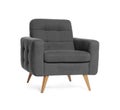 One stylish comfortable armchair isolated on white Royalty Free Stock Photo