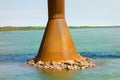 One of the supports for a bridge crossing the mackenzie river