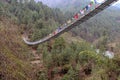 One of suspension bridges over Dudh Koshi river on the way to Everest base camp, Solukhumbu, Nepal