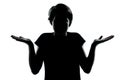 One teenager silhouette ignorant hesitation sh Royalty Free Stock Photo