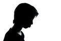 One teenager silhouette moody pouting sad