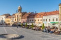 Vacationers on the central square of the old Brasov in Romania Royalty Free Stock Photo