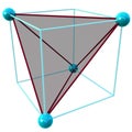 One tetrahedral void showing the geometry Royalty Free Stock Photo