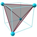 One tetrahedral void showing the geometry