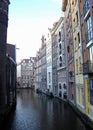 Canal and townhouses in the historic heart of the city, Amsterdam, Netherlands