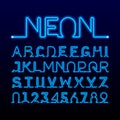 One thin line neon font