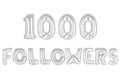 One thousand followers, chrome grey color Royalty Free Stock Photo