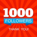 1000 followers social media post for networks Royalty Free Stock Photo