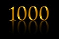 One thousand gold numbers on black background