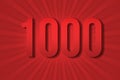 1000 one thousand Number design element decoration poster. illustration letter Royalty Free Stock Photo