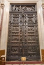 One of the three Great Entrance Doors to St. Isaac`s Cathedral in St. Petersburg Royalty Free Stock Photo