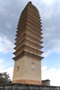 One of the Three Pagodas of Chongsheng Temple near Dali Old Town, Yunnan province, China. Royalty Free Stock Photo