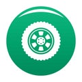 One tire icon vector green