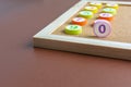 Numbers 1-10 on cork board. Royalty Free Stock Photo