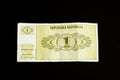 One 1 tolar bill of Slovenia, first paper bank note introduced after declaring independance