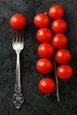 One tomato on a fork