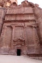 One of the tombs in the street of facades, ancient nabataean city of Petra, Jordan