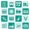 One tone bank, business, finance and office icons Royalty Free Stock Photo