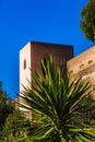 One of tower of palace complex Alhambra in Granada, Spain Royalty Free Stock Photo