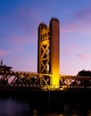 One Tower Of Sacramento Bridge Near Sunset Royalty Free Stock Photo