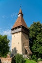 One of the towers of Biertan fortified saxon church, Unesco World Heritage site, in Biertan village, Transylvania, Romania, Europe Royalty Free Stock Photo