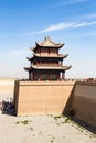 One of the towers of Jiayuguan Fort, Gansu, China