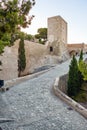 One of the towers Santa Barbara Castle, Alicante, Spain Royalty Free Stock Photo