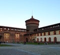 One Of The Towers Of The Sforza Castle In Milan Royalty Free Stock Photo