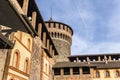 One of the towers of the Sforza Castle in Milan Royalty Free Stock Photo