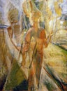 Photo of the original painting by Jozsef Egry:`Painter in the Sunlight`. Frameless.