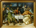 Photo of the original painting by the medieval painter Jacopo Tintoretto: `Supper at Emmaus`