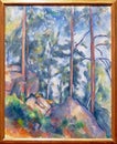 Photo of the original painting: ` Pines and Rocks`by Paul CÃÂ©zanne. Royalty Free Stock Photo