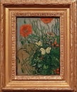 Photo of the original painting: `Butterflies and Poppies` by Vincent Van Gogh Royalty Free Stock Photo