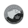 One Trillion Dollar Coin of United States of America Isolated