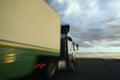 One truck overtaking