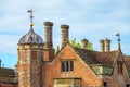 Charlecote House turret and chimney stacks, Warwickshire, England.