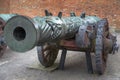 One of the two antique cannons Royalty Free Stock Photo
