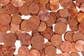 One, two and five euro cent coins background Royalty Free Stock Photo