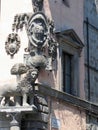 Lion of a corner of an ancient building to Viterbo in Italy.