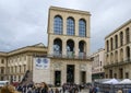 One of two symmetrical buildings that make up the Palazzo dell`Arengario in Piazza del Duomo, Milan, Italy