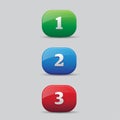 One Two Three button Royalty Free Stock Photo