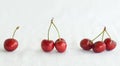 One, two, three cherries. Royalty Free Stock Photo