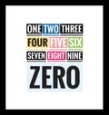One, two, three four counting numbers with different colors in a frame.