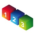 One Two Three steps cubes Royalty Free Stock Photo