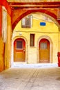 One of The Unique Backyards of Chania in Crete in Greece