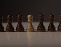 One unique pawn outstanding from many opposits. Concept of individual, different, standout, original Royalty Free Stock Photo