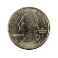 One united states quarter dollar coin 2000 isolated Royalty Free Stock Photo