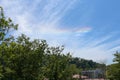 Horizontal rainbow rounded-horizontal arc. Rare natural phenomenon.