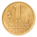 One Uruguayan peso coin Royalty Free Stock Photo