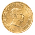 One Uruguayan peso coin Royalty Free Stock Photo